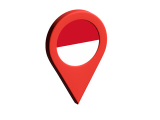 The flag of Monaco, The flag of Monaco in location icon, mockup of Monaco flag