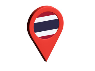 The flag of Thailand, The flag of Thailand in location icon, mockup of Thailand flag