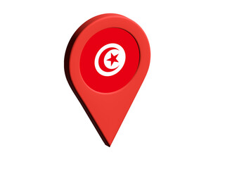 The flag of Tunisia, The flag of Tunisia in location icon, mockup of Tunisia flag