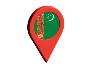 The flag of Turkmenistan, The flag of Turkmenistan in location icon, mockup of Turkmenistan flag