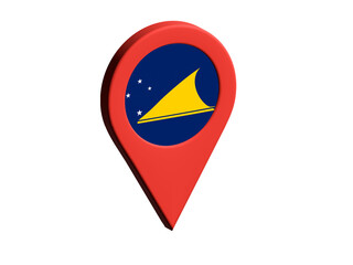 The flag of Tokelau, The flag of Tokelau in location icon, mockup of Tokelau flag