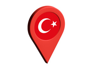 The flag of Turkey, The flag of Turkey in location icon, mockup of Turkey flag