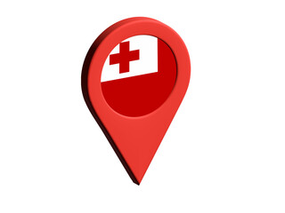 The flag of Tonga, The flag of Tonga in location icon, mockup of Tonga flag