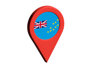 The flag of Tuvalu, The flag of Tuvalu in location icon, mockup of Tuvalu flag
