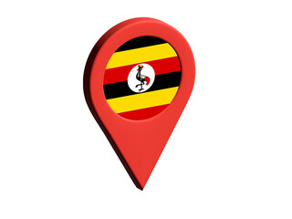 The flag of Uganda, The flag of Uganda in location icon, mockup of Uganda flag