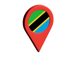 The flag of Tanzania, United Republic of, The flag of Tanzania, United Republic of in location icon, mockup of Tanzania, United Republic of flag
