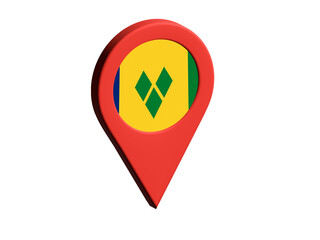 The flag of Saint Vincent and the Grenadines, The flag of Saint Vincent and the Grenadines in location icon, mockup of Saint Vincent and the Grenadines flag