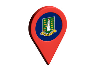The flag of british virgin islands, The flag of british virgin islands in location icon, mockup of british virgin islands flag