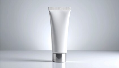 Empty Cosmetic Tube Mockup with Cap Off &ndash; Isolated on Clean Background