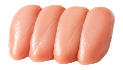 Goose sausage links coiled in a cast iron skillet with a scattering of caramelized onions