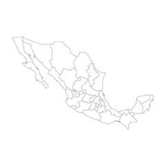 Illustration vector graphic outline map of the mexico.