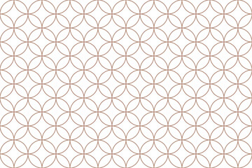 Mocha Outline Shippo Pattern on Transparent Background