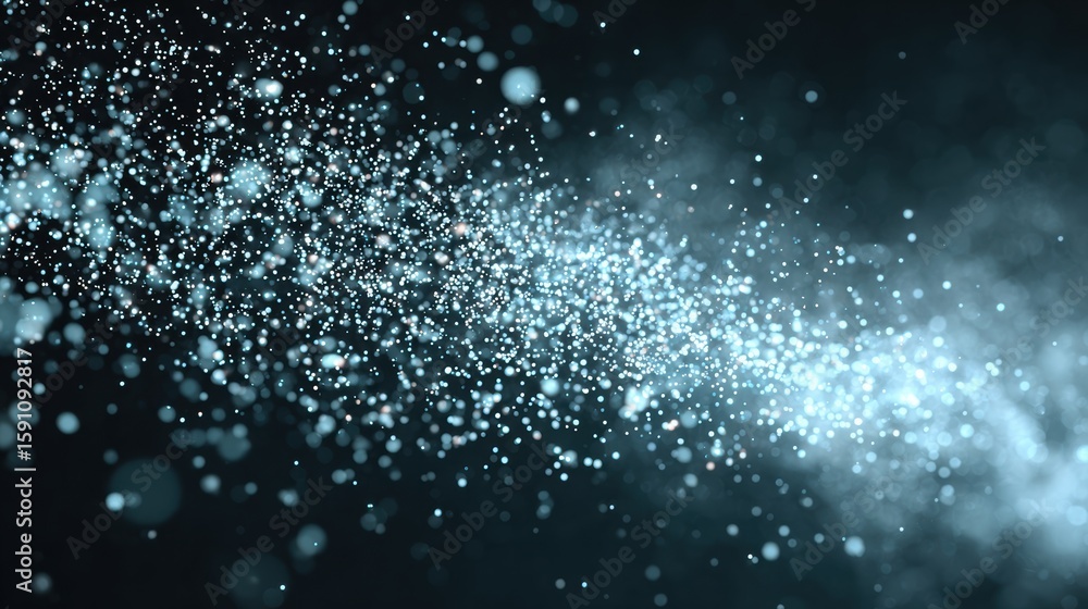 Poster a mesmerizing swirl of shimmering particles creating a magical and ethereal atmosphere for creative 