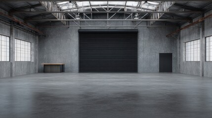 Empty industrial warehouse interior