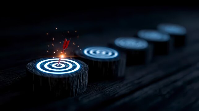 Digital Business Strategy and Achievement Visualization with Iconic Conceptual Elements. A roadmap for innovative enterprise growth using symbolic imagery to chart a course toward digital