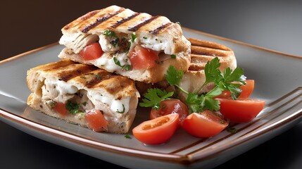 Grilled Chicken Panini with Tomato and Herbs