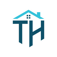 TH House Logo Design Template. Letter TH Logo for Real Estate, Construction or any House Related Business