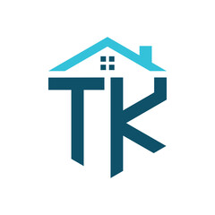 TK House Logo Design Template. Letter TK Logo for Real Estate, Construction or any House Related Business
