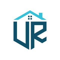 UR House Logo Design Template. Letter UR Logo for Real Estate, Construction or any House Related Business