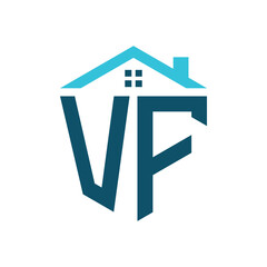 VF House Logo Design Template. Letter VF Logo for Real Estate, Construction or any House Related Business