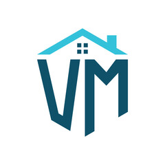 VM House Logo Design Template. Letter VM Logo for Real Estate, Construction or any House Related Business