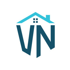 VN House Logo Design Template. Letter VN Logo for Real Estate, Construction or any House Related Business