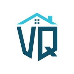 VQ House Logo Design Template. Letter VQ Logo for Real Estate, Construction or any House Related Business