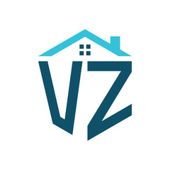 VZ House Logo Design Template. Letter VZ Logo for Real Estate, Construction or any House Related Business