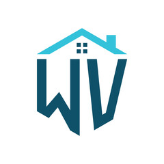 WV House Logo Design Template. Letter WV Logo for Real Estate, Construction or any House Related Business