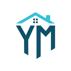 YM House Logo Design Template. Letter YM Logo for Real Estate, Construction or any House Related Business