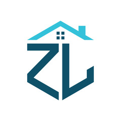 ZL House Logo Design Template. Letter ZL Logo for Real Estate, Construction or any House Related Business