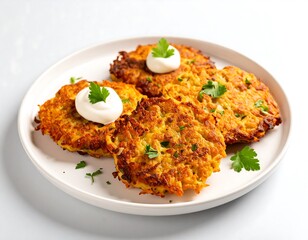 Golden potato pancakes on a plate (1)