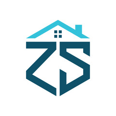 ZS House Logo Design Template. Letter ZS Logo for Real Estate, Construction or any House Related Business