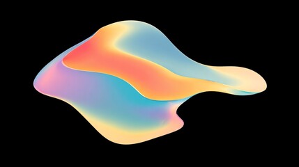 Obraz premium Abstract pastel colored shapes on black background Fluid design gradient colors