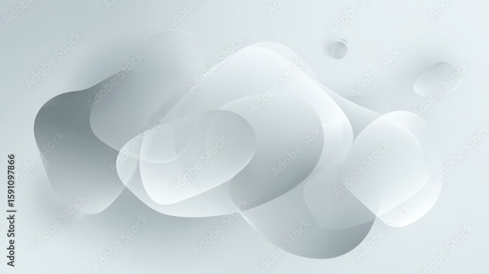 Poster abstract design featuring soft shapes and layers in a minimalistic style, perfect for backgrounds or