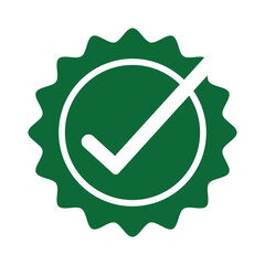 Checkmark sign. Verified badge symbol. Approval done element . Profile verified badge. EPS 10