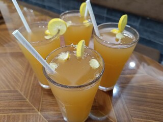 Nimbu masala drink with selective focus