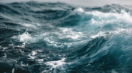 Naklejka premium Dynamic ocean waves captured in motion, showcasing the beauty and power of nature's watery force.