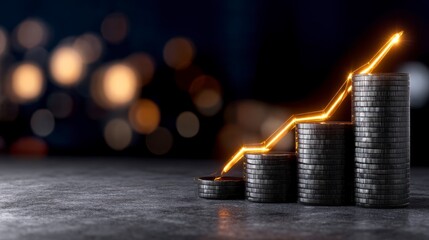 Business Growth and Rising Profit Margins ? ? ? Visualizing Financial Success with Increasing Percentage Rates. Boosting revenue and enhancing profitability a data driven approach