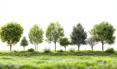 Obraz premium Cutout of environmental tree growth shapes rendered in 3D for use in backgrounds, representing ecological sustainability and nature conservation, Generative AI