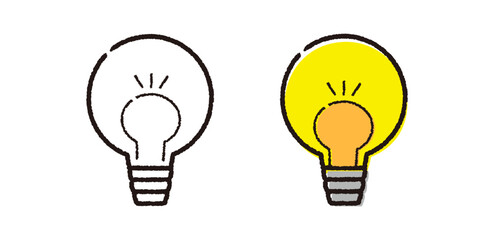 ラフなタッチの電球のイラスト