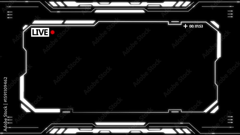 Poster abstract technology hud frame background. with live frame computer interface hud motion texture. fut