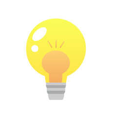 フラットなデザインの電球のイラスト