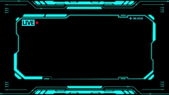 Abstract technology Hud frame background. with live frame Computer interface Hud motion texture. futuristic pattern for modern . 4k motion video. - Powered by Adobe