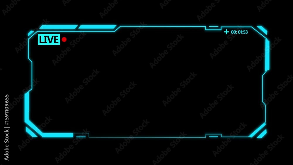 Poster abstract technology hud frame background. with live frame computer interface hud motion texture. fut