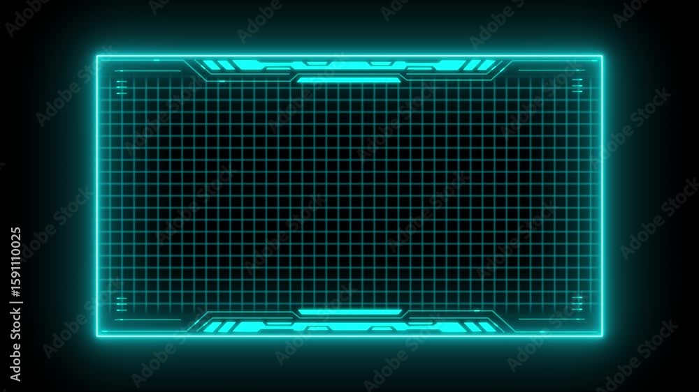 Aufkleber technology hud loop animation. frame border hud element. hud viewfinder. futuristic viewfinder of th