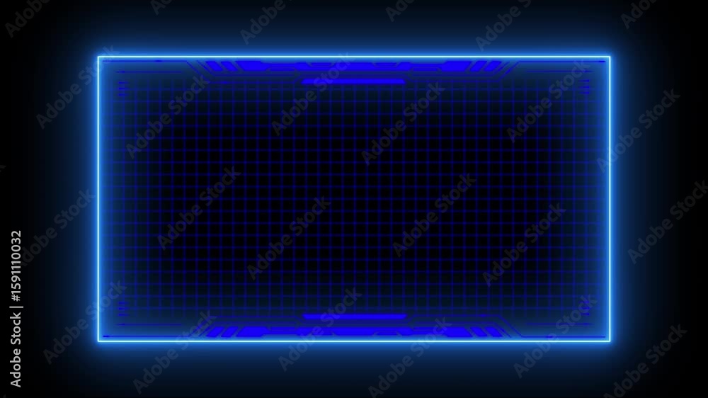 Poster technology hud loop animation. frame border hud element. hud viewfinder. futuristic viewfinder of th