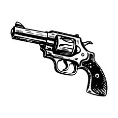 A glyph style illustration depicting revolver