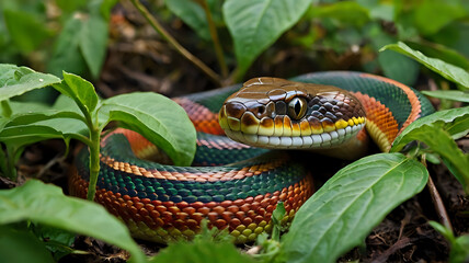 Obraz premium snake in the garden