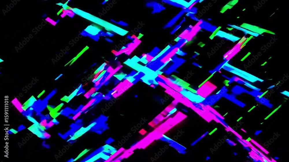 Poster abstract neon light streaks forming a dynamic, intersecting pattern. vivid colors create a sense of 
